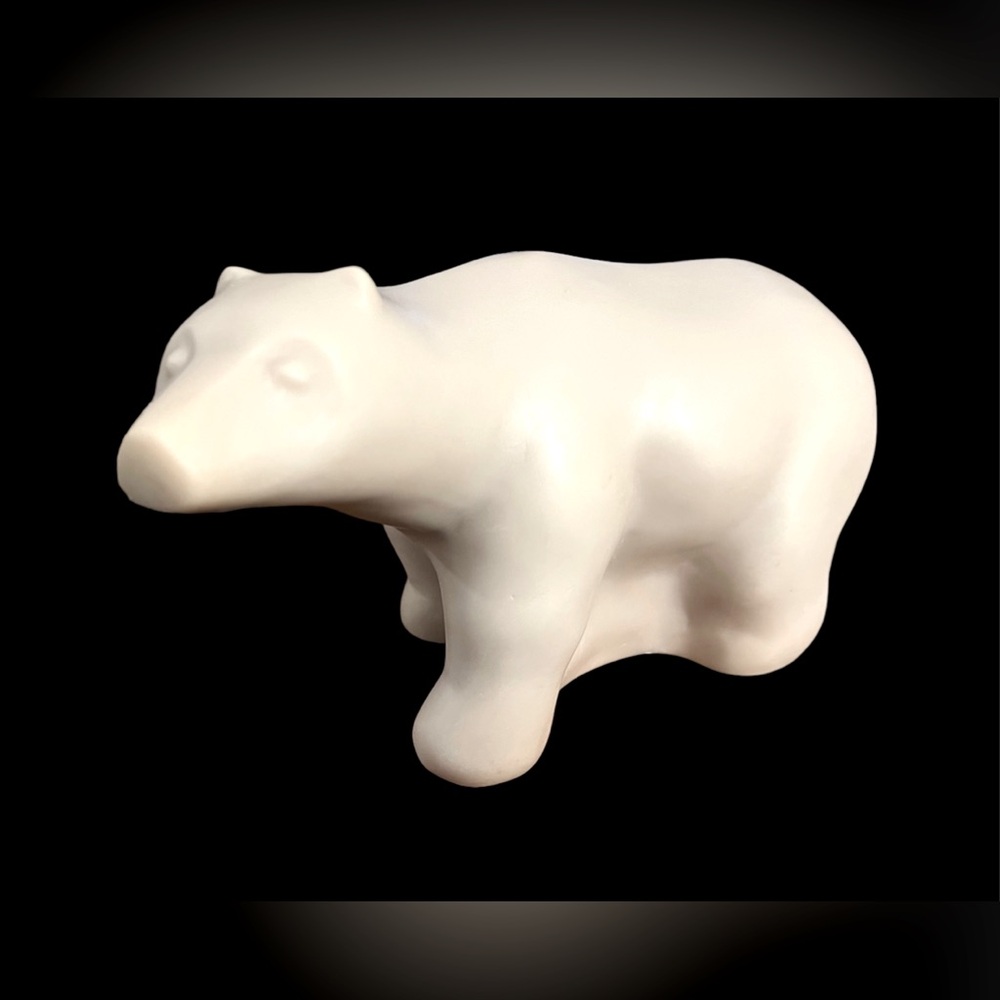 Vintage Large 10” Long,  Hand Carved Stone Bear MINT CONDITION